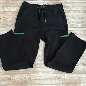 Rue21 Black and Green Cargo Pants with Relaxed Fit